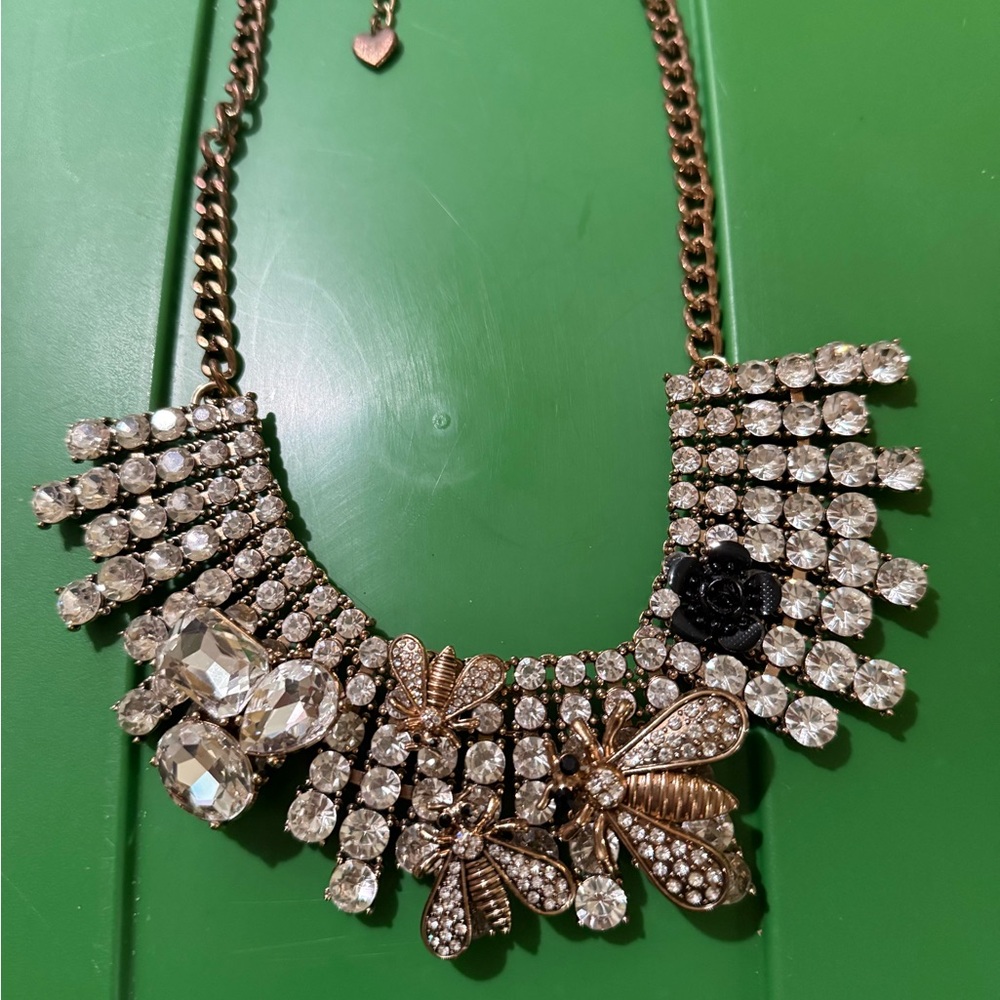 Bees Large Rhinestone massive Collar Style  extraordinary necklace Glitz Glamour